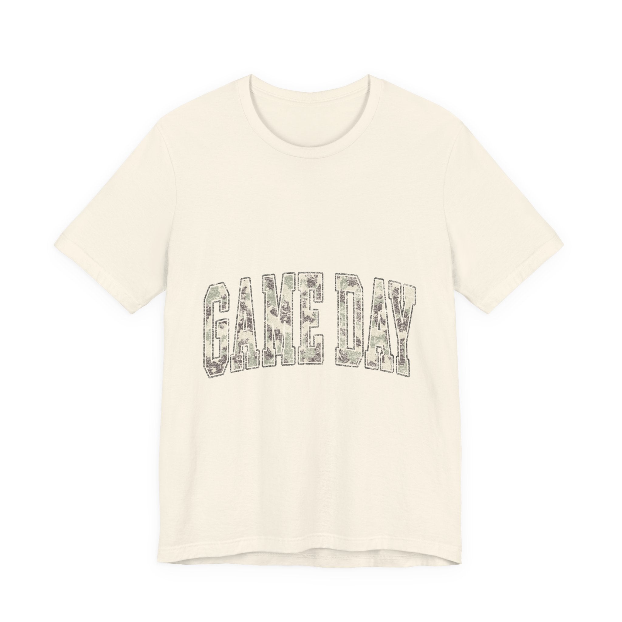 Game Day T-Shirt — Camo Lettering Athletic Fan Tee