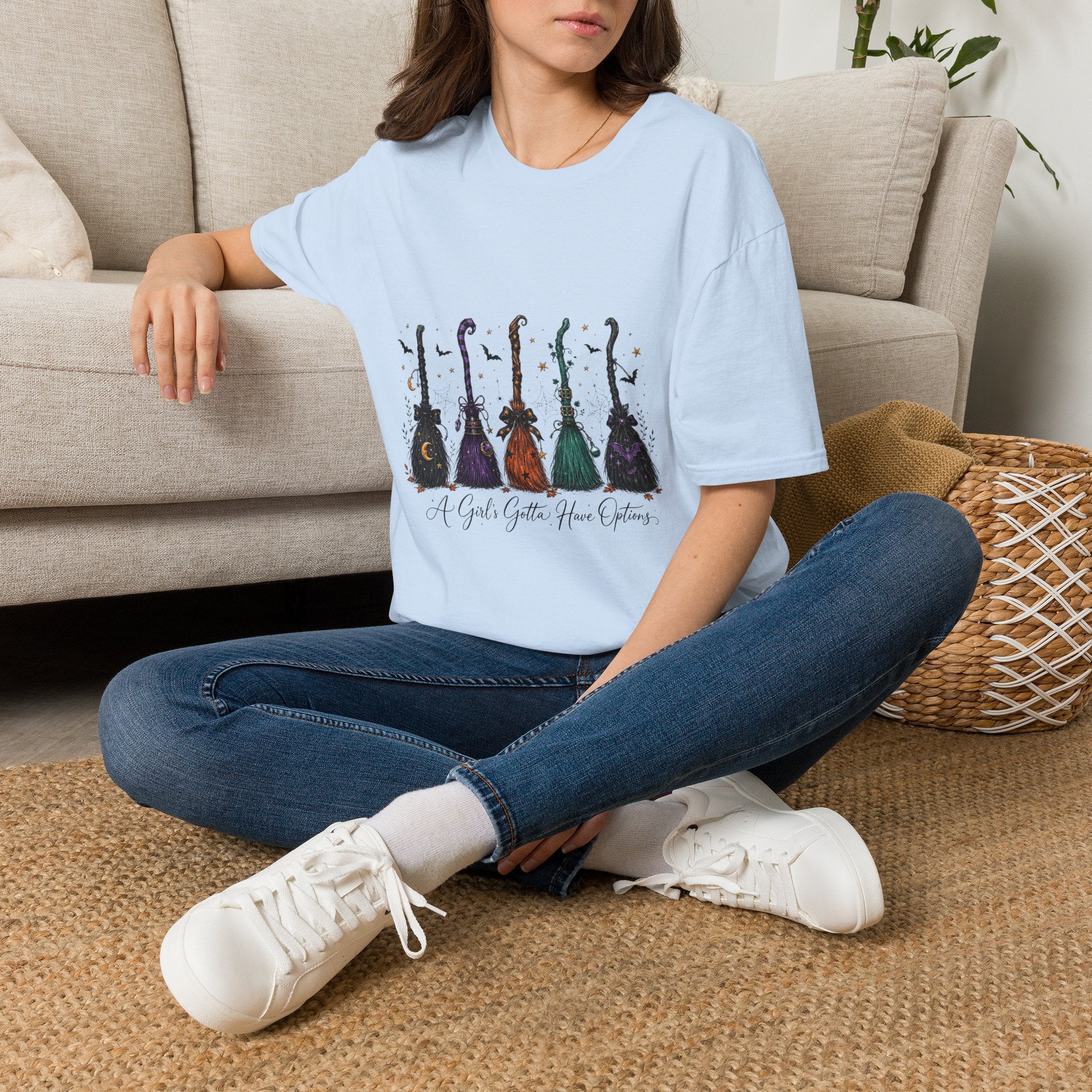 Cello Lineup Graphic T-Shirt — Colorful Ornamental Cellos with Script
