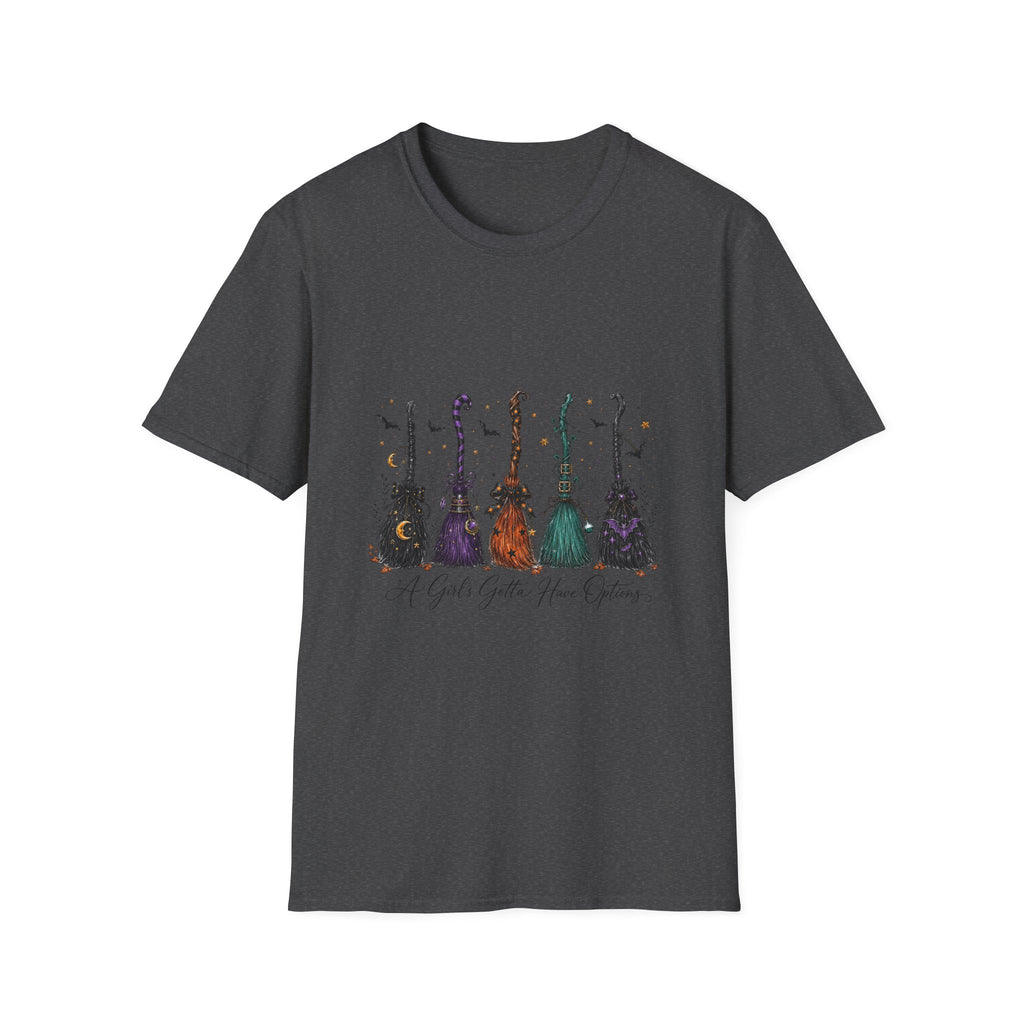 Cello Lineup Graphic T-Shirt — Colorful Ornamental Cellos with Script