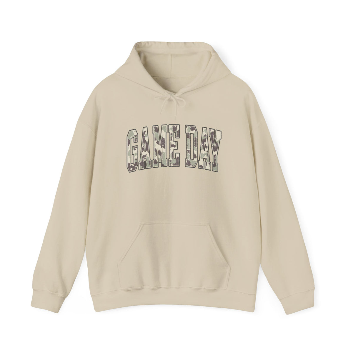 Game Day Hoodie — Camo Lettering Sports Pullover