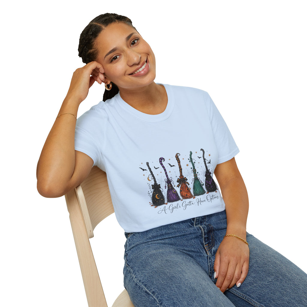 Cello Lineup Graphic T-Shirt — Colorful Ornamental Cellos with Script