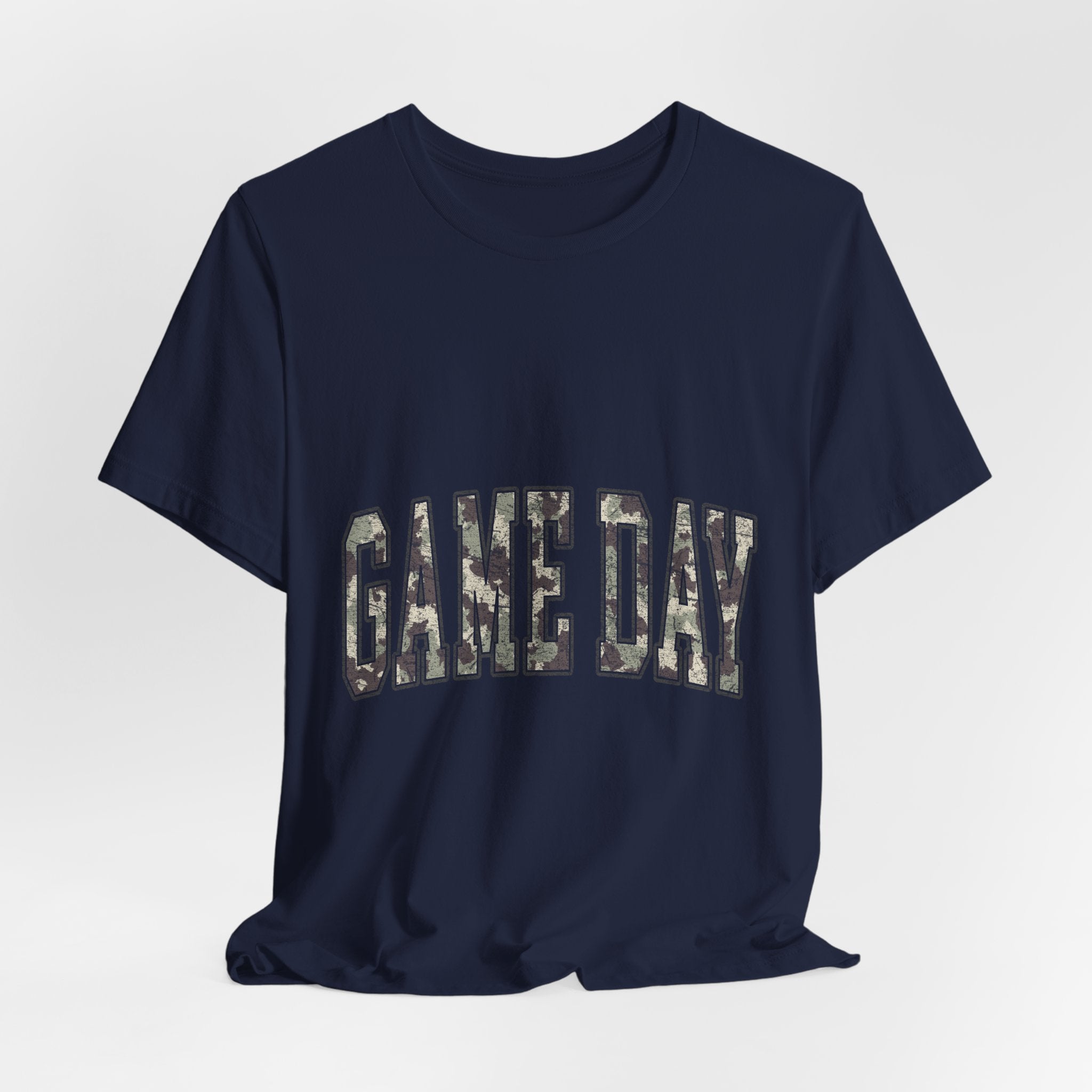 Game Day T-Shirt — Camo Lettering Athletic Fan Tee