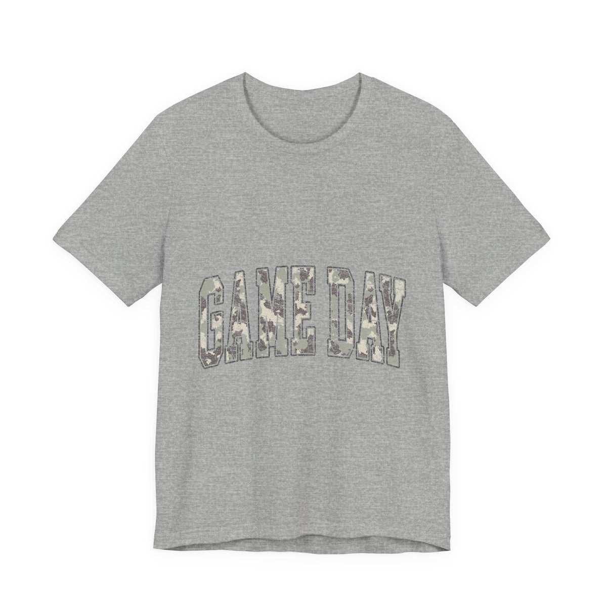 Game Day T-Shirt — Camo Lettering Athletic Fan Tee