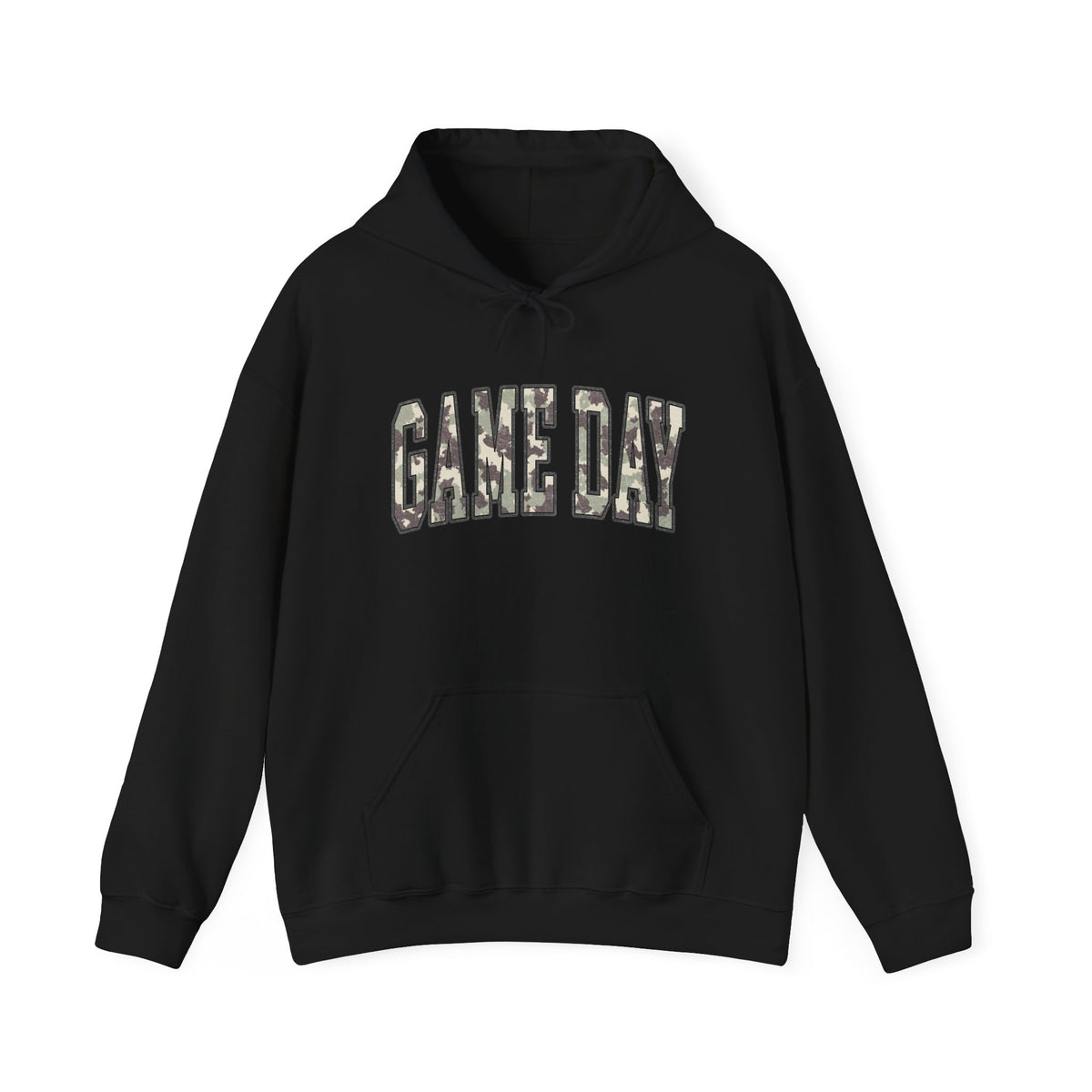 Game Day Hoodie — Camo Lettering Sports Pullover