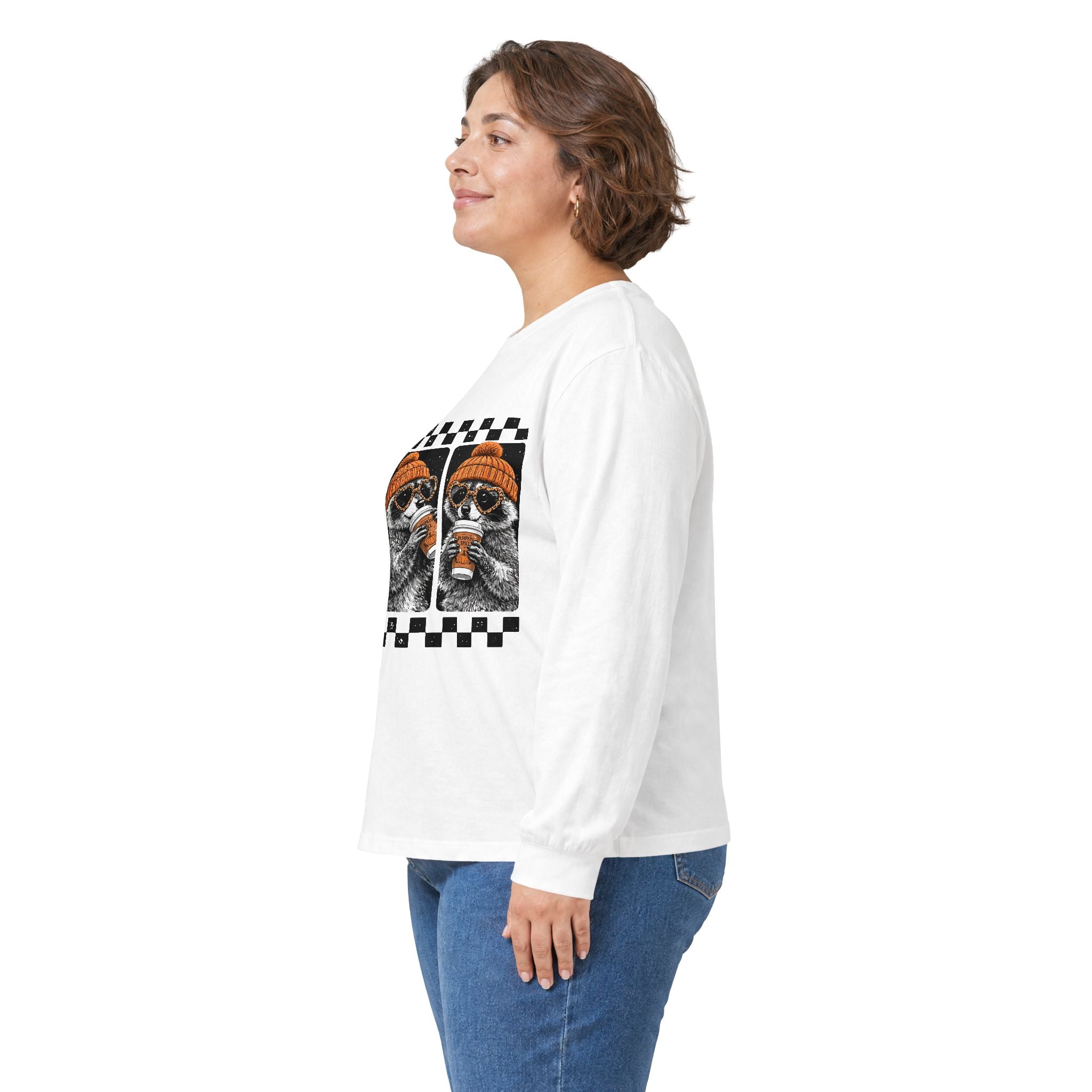Raccoon Coffee Triptych Long Sleeve Tee