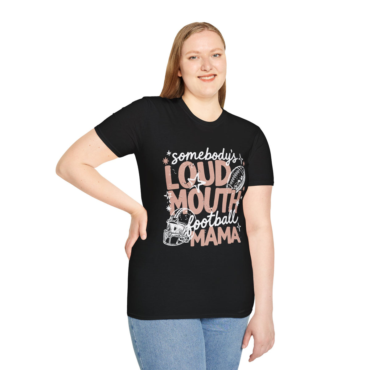 Somebody's Loud Mouth Football Mama T-Shirt — Mom Fan Game Day Tee