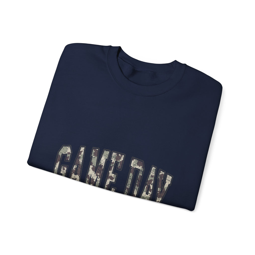 Game Day Crewneck Sweatshirt — White Athletic Vintage Lettering