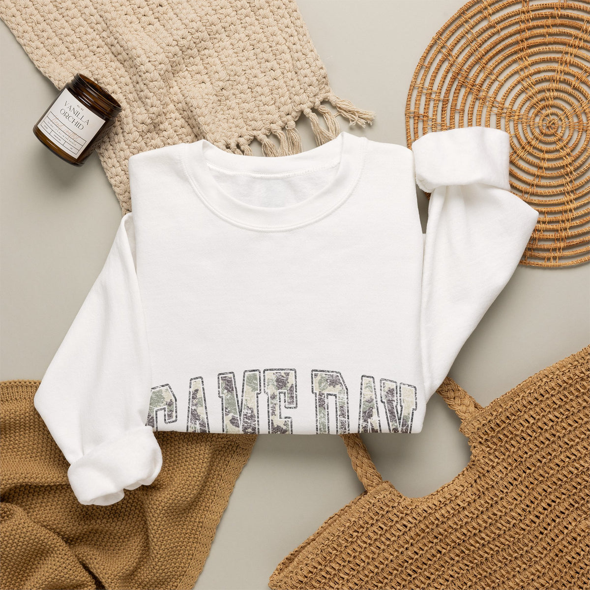 Game Day Crewneck Sweatshirt — Vintage Football Lettering