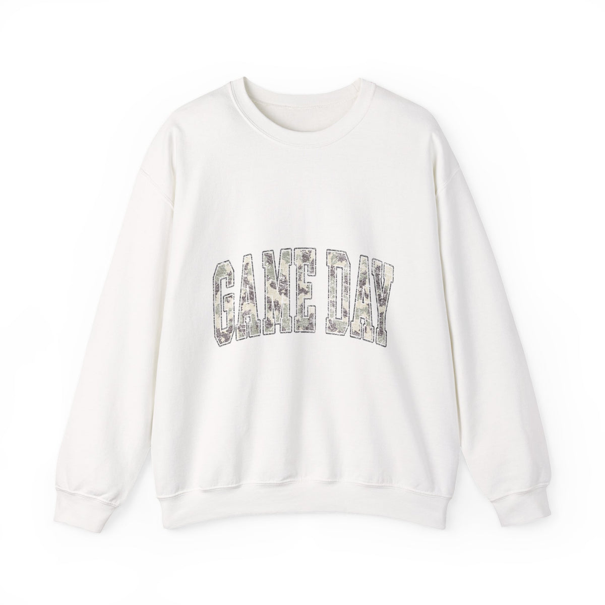 Game Day Crewneck Sweatshirt — White Athletic Vintage Lettering