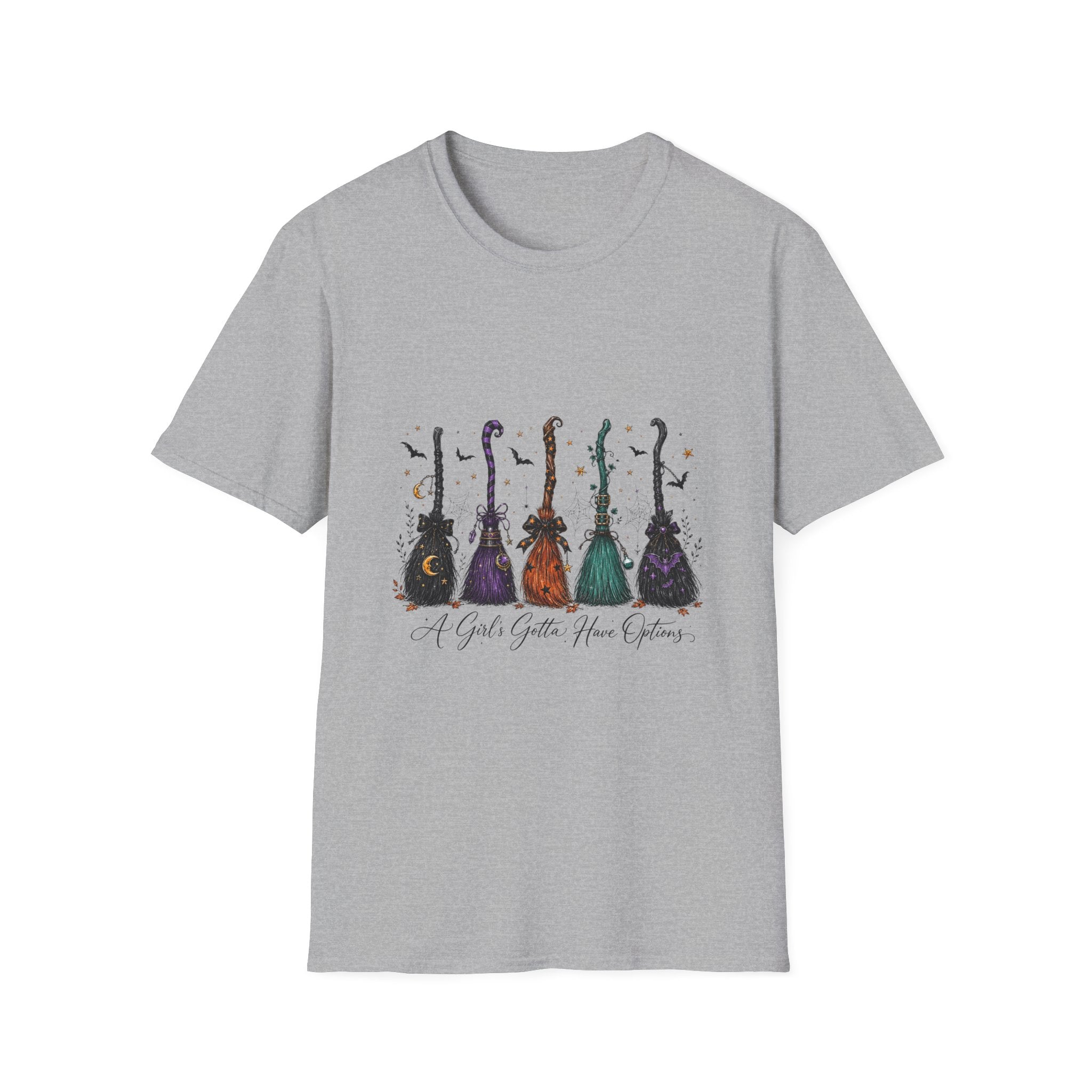 Cello Lineup Graphic T-Shirt — Colorful Ornamental Cellos with Script
