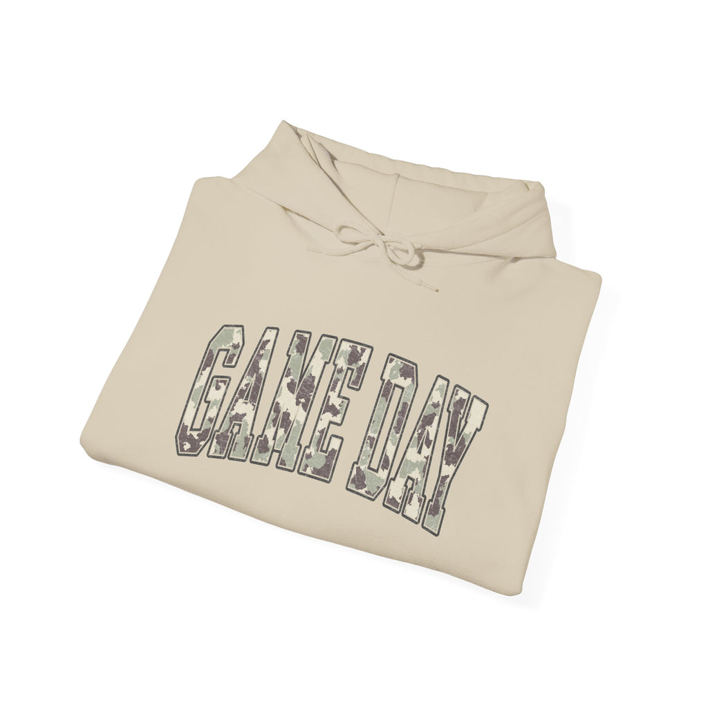 Game Day Hoodie — Camo Lettering Sports Pullover