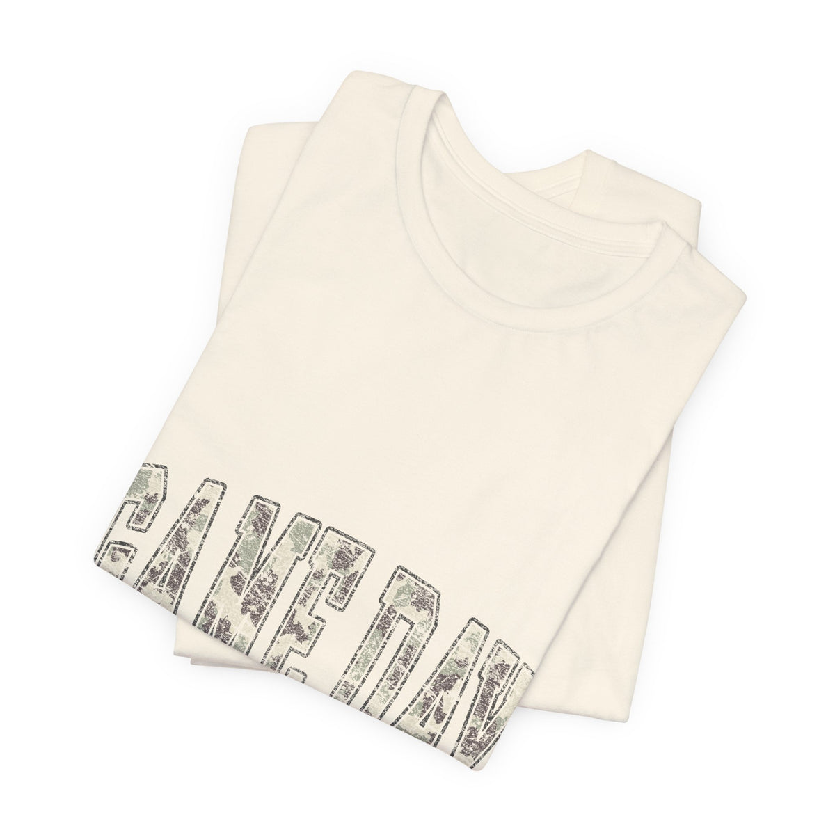 Game Day T-Shirt — Camo Lettering Athletic Fan Tee