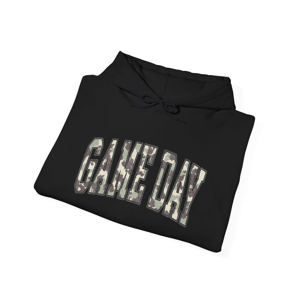 Game Day Hoodie — Camo Lettering Sports Pullover