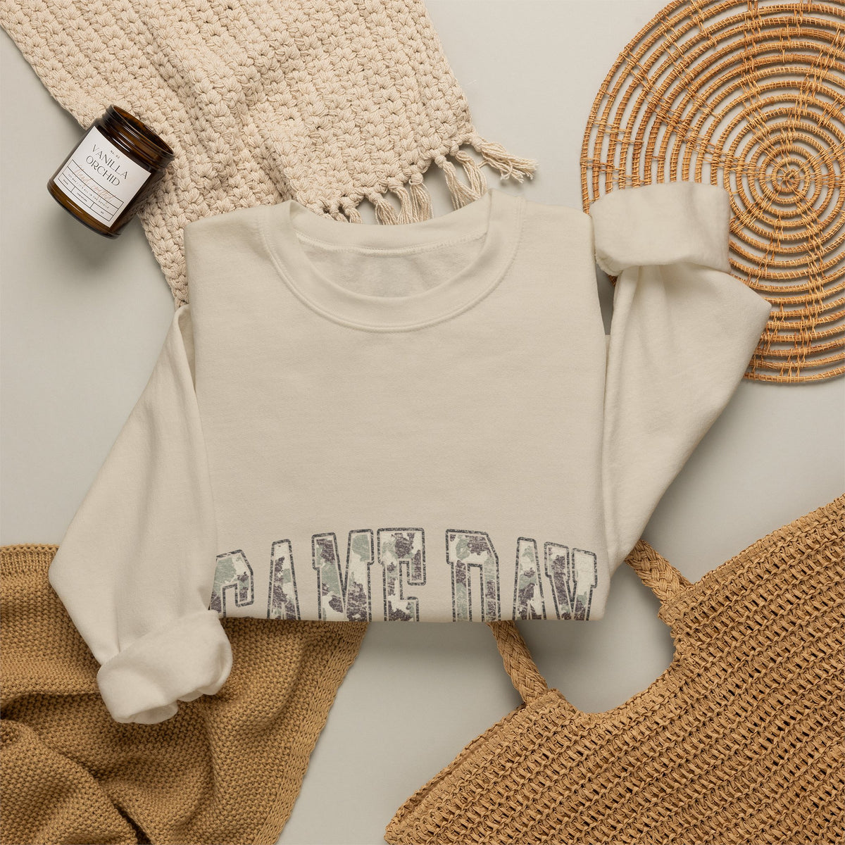 Game Day Crewneck Sweatshirt — Vintage Football Lettering