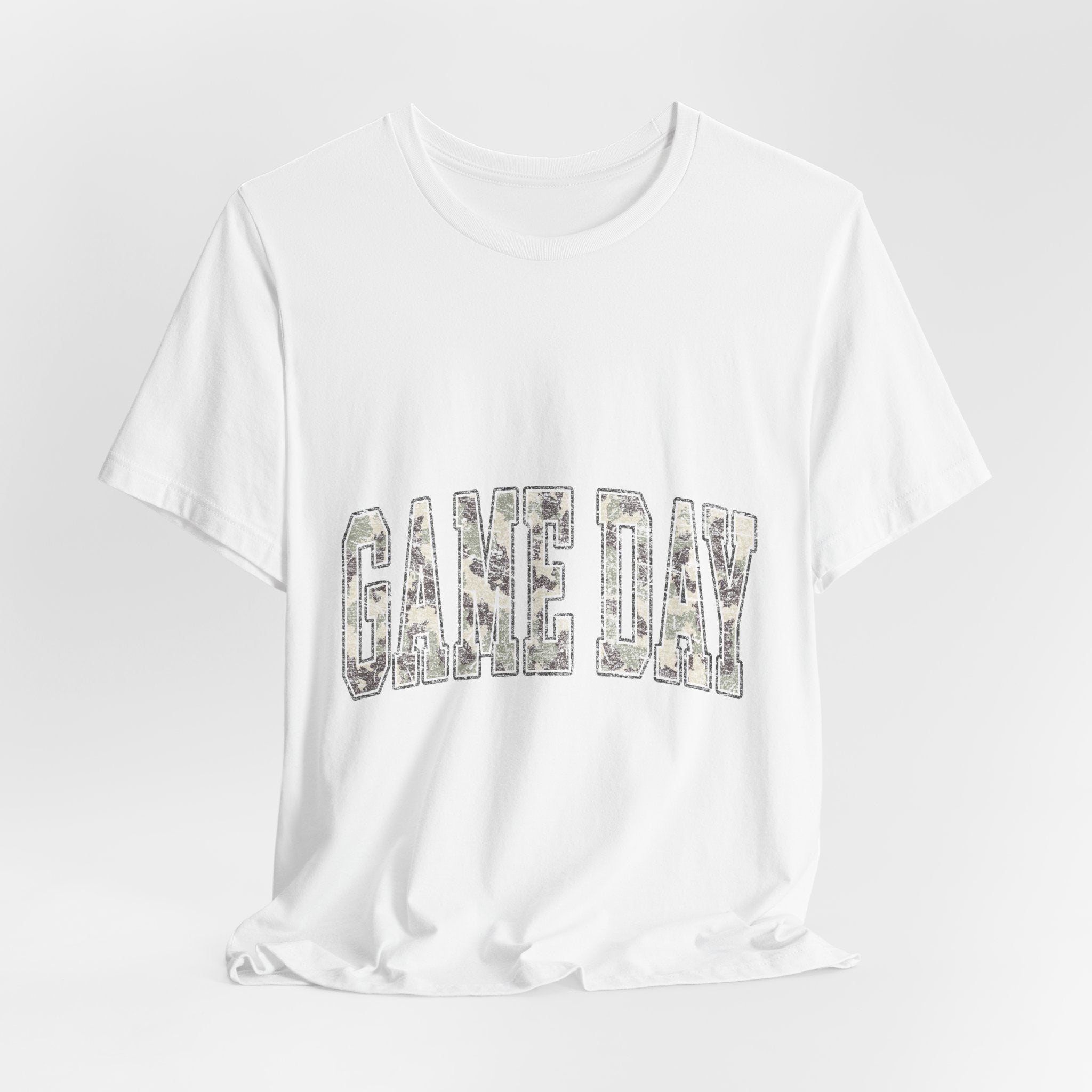 Game Day T-Shirt — Camo Lettering Athletic Fan Tee