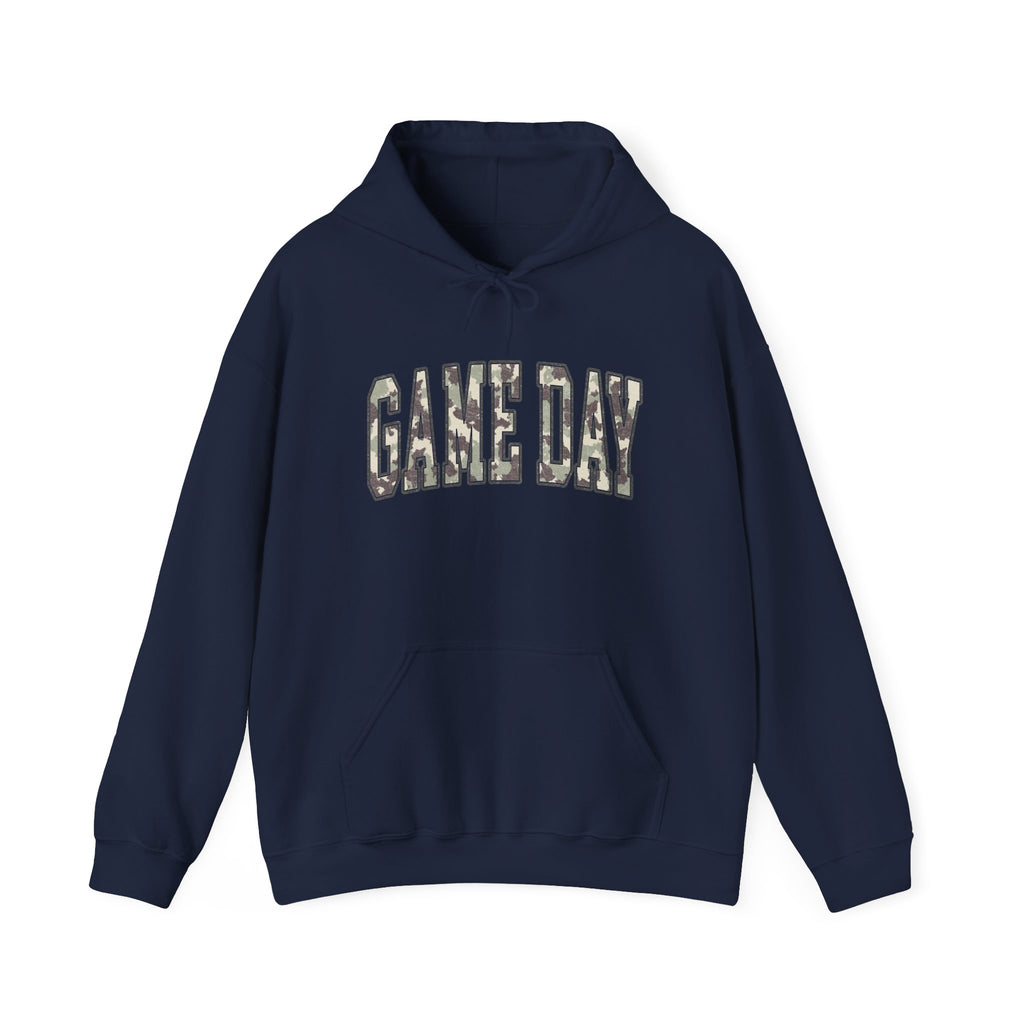 Game Day Hoodie — Camo Lettering Sports Pullover