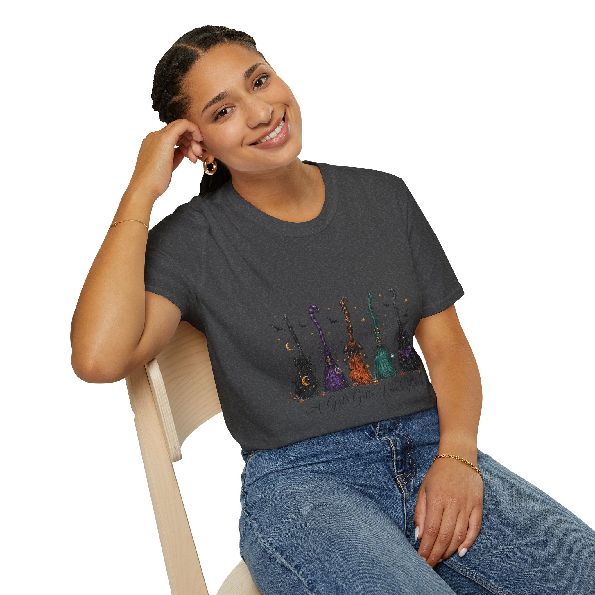 Cello Lineup Graphic T-Shirt — Colorful Ornamental Cellos with Script