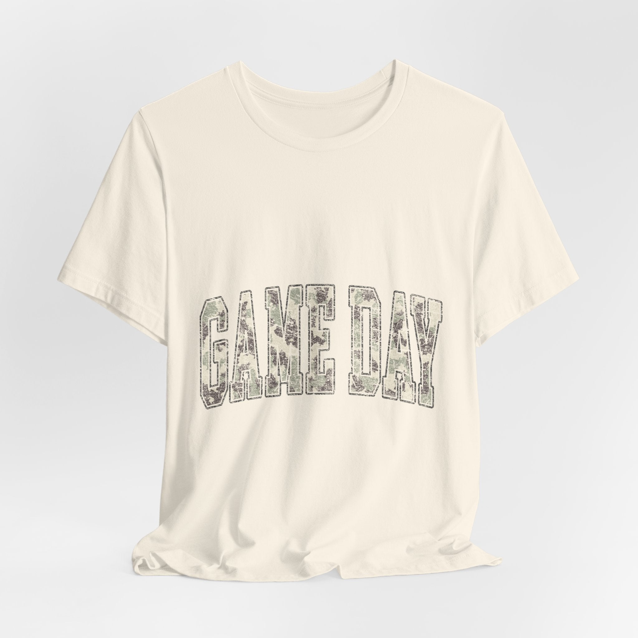 Game Day T-Shirt — Camo Lettering Athletic Fan Tee