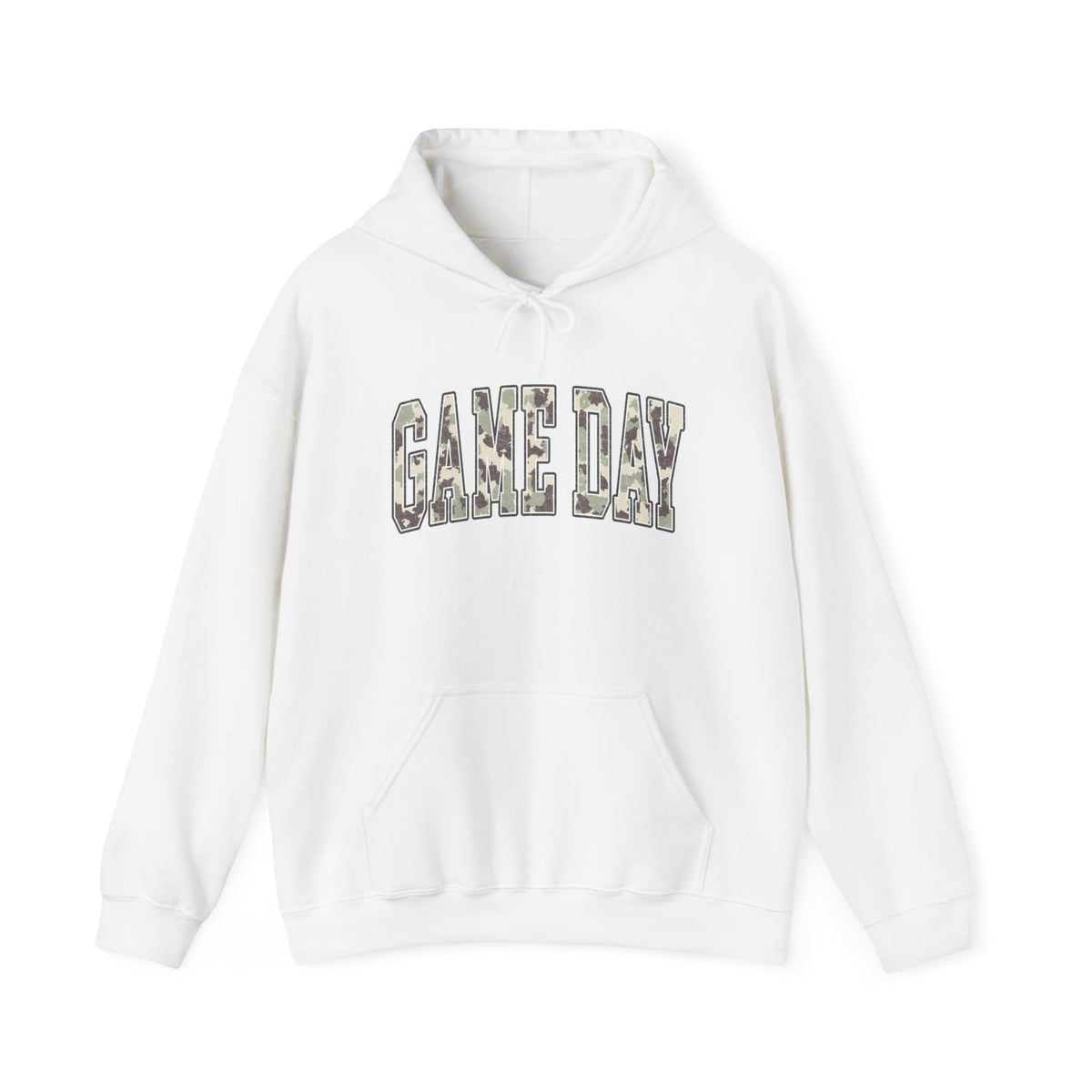 Game Day Hoodie — Camo Lettering Sports Pullover