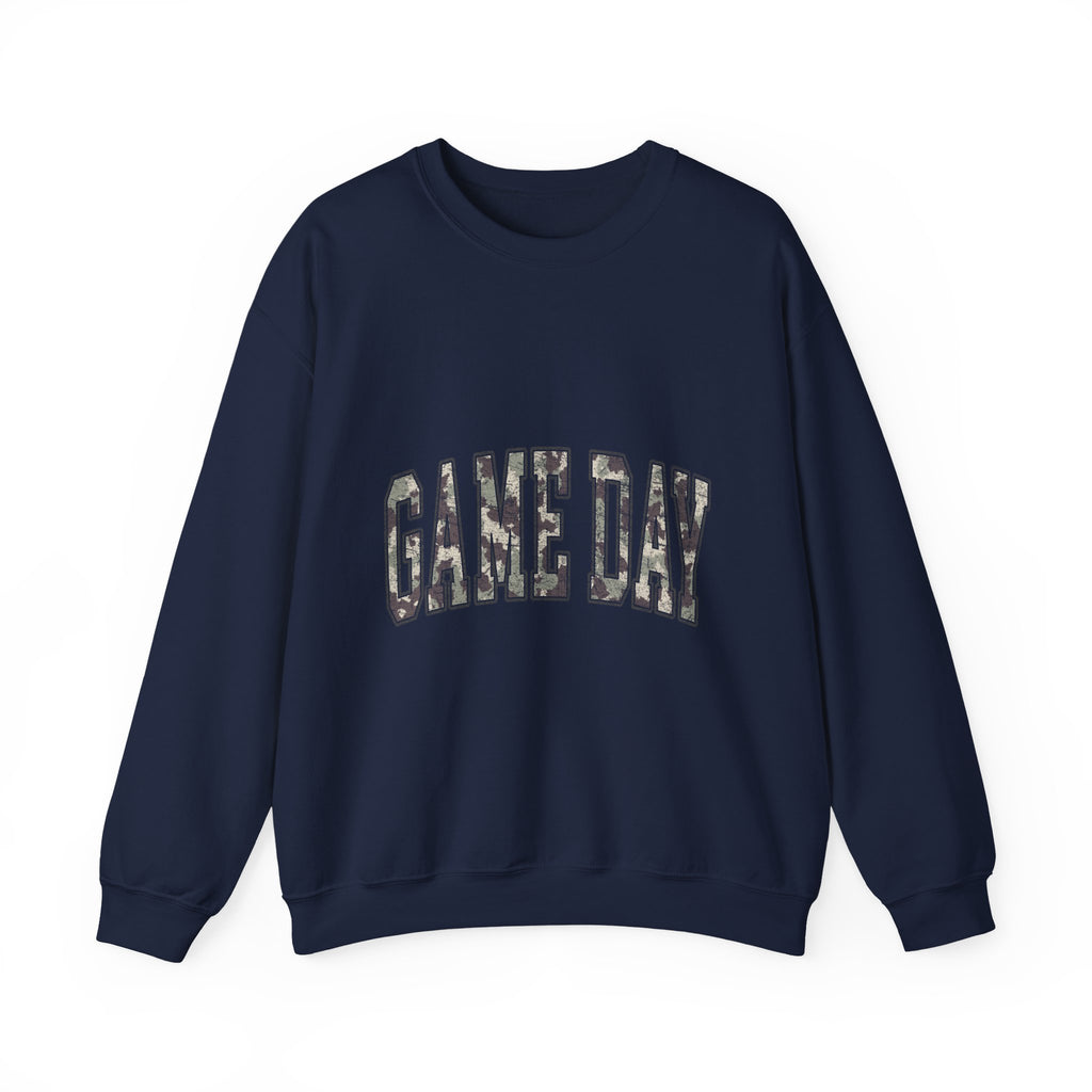Game Day Crewneck Sweatshirt — White Athletic Vintage Lettering