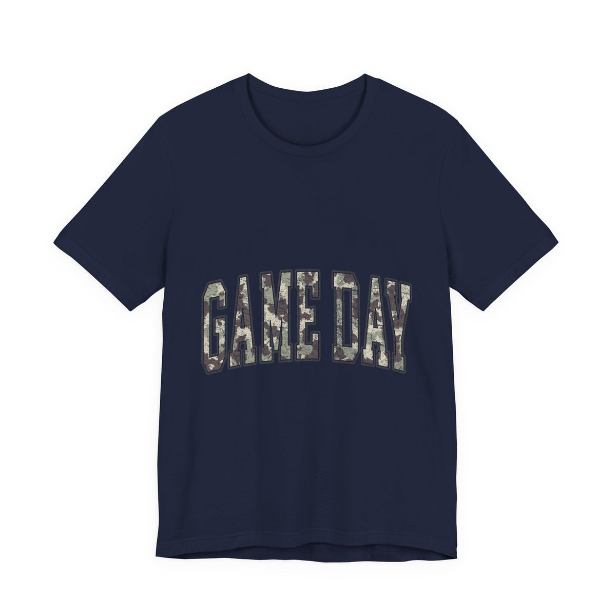 Game Day T-Shirt — Camo Lettering Athletic Fan Tee