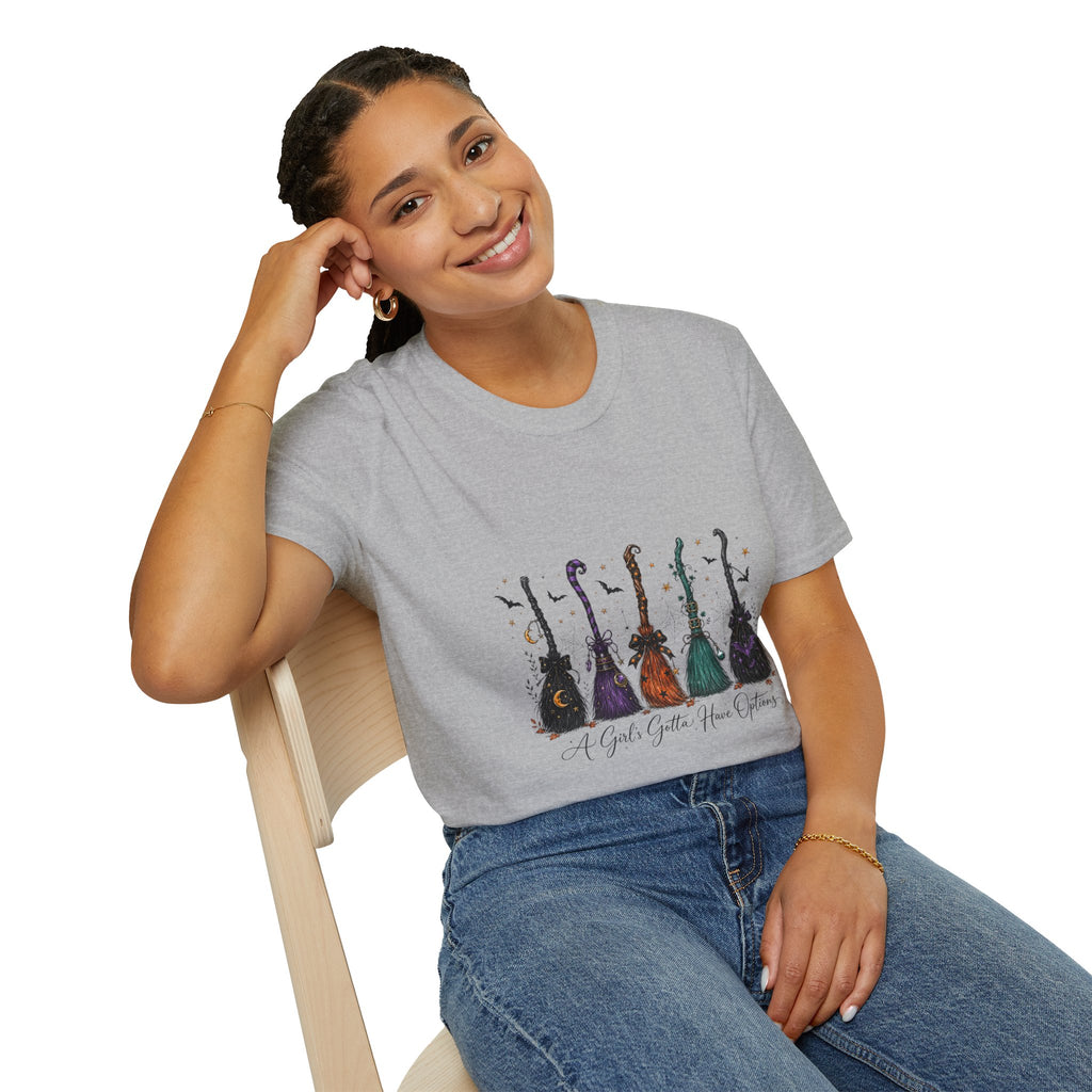 Cello Lineup Graphic T-Shirt — Colorful Ornamental Cellos with Script