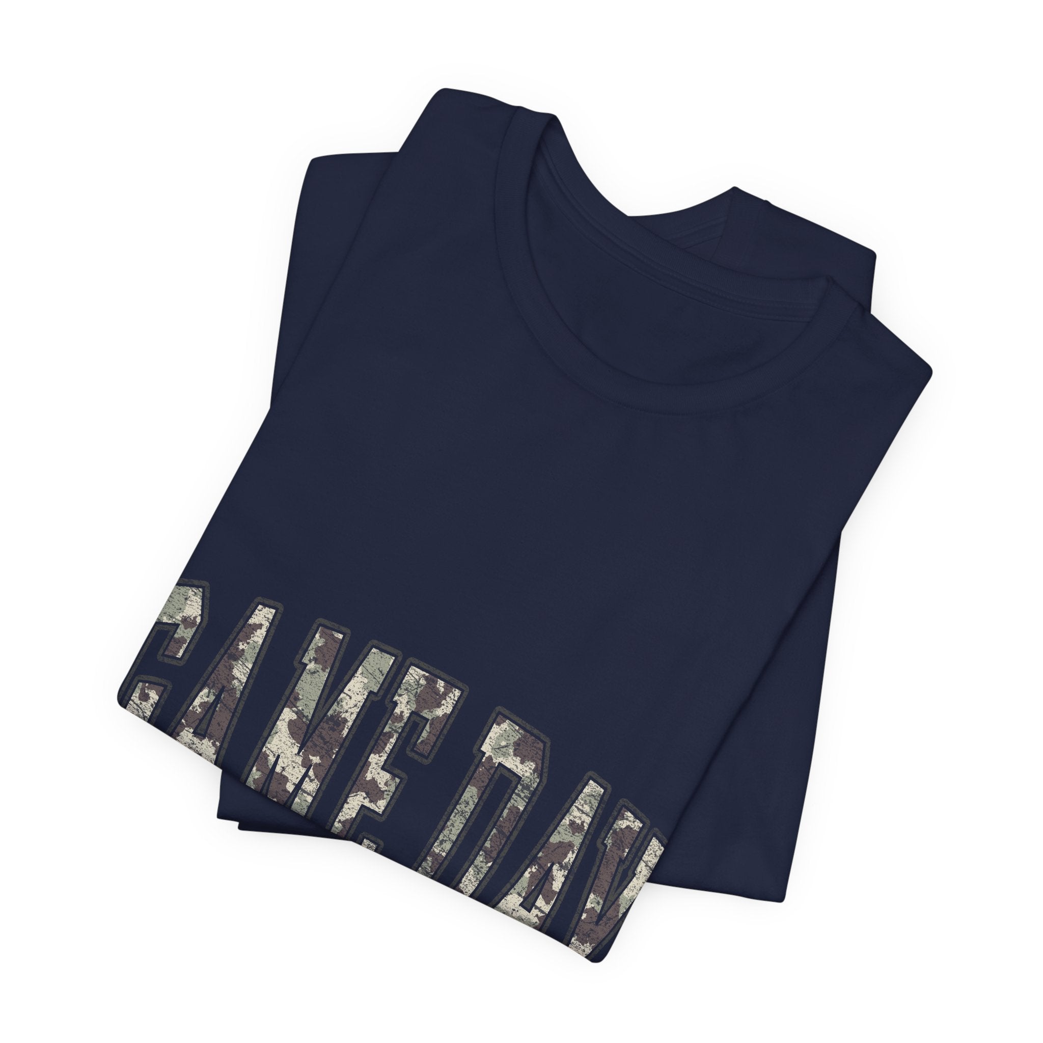 Game Day T-Shirt — Camo Lettering Athletic Fan Tee