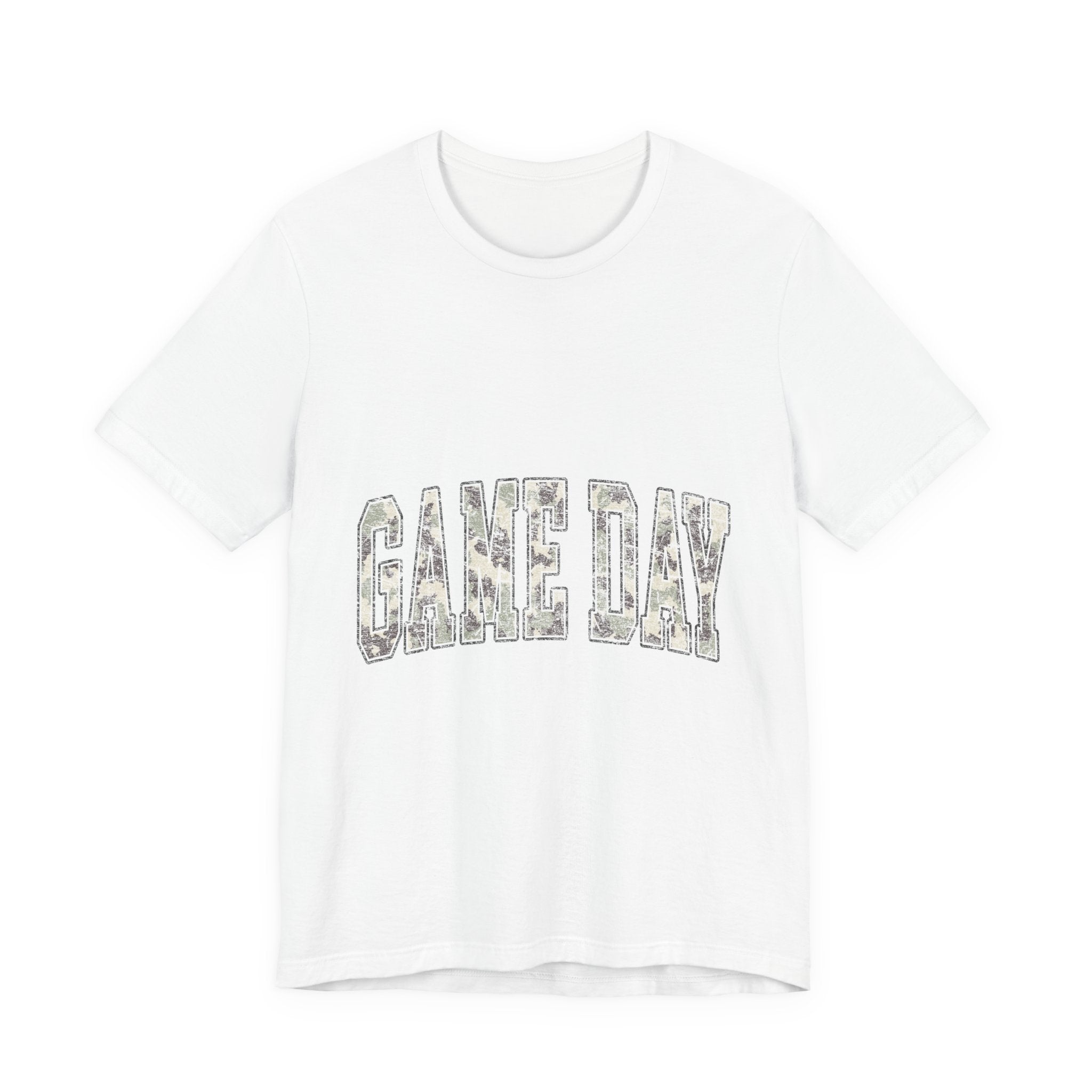 Game Day T-Shirt — Camo Lettering Athletic Fan Tee