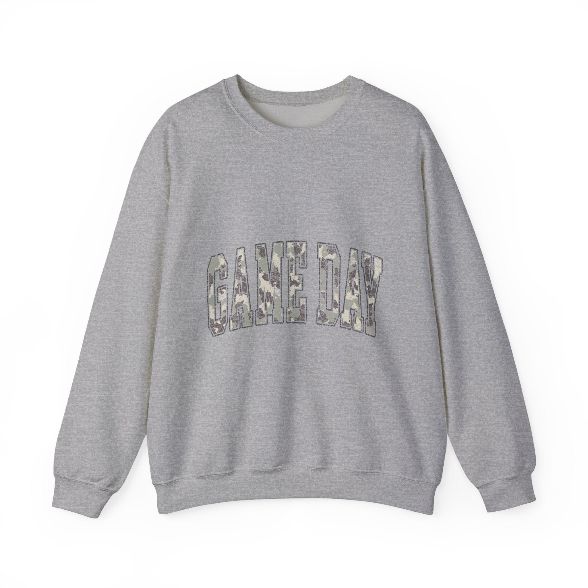 Game Day Crewneck Sweatshirt — White Athletic Vintage Lettering