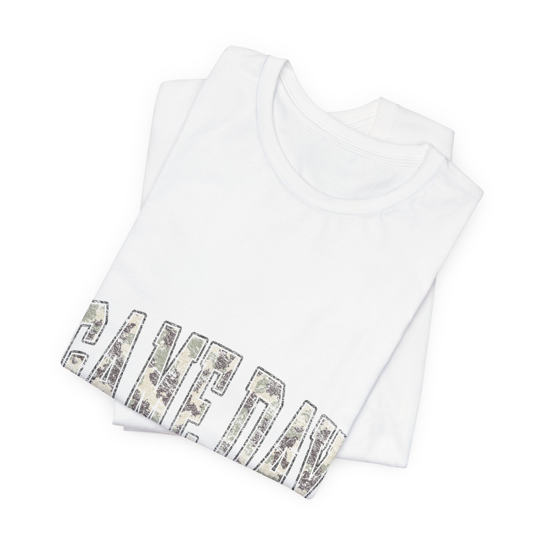 Game Day T-Shirt — Camo Lettering Athletic Fan Tee