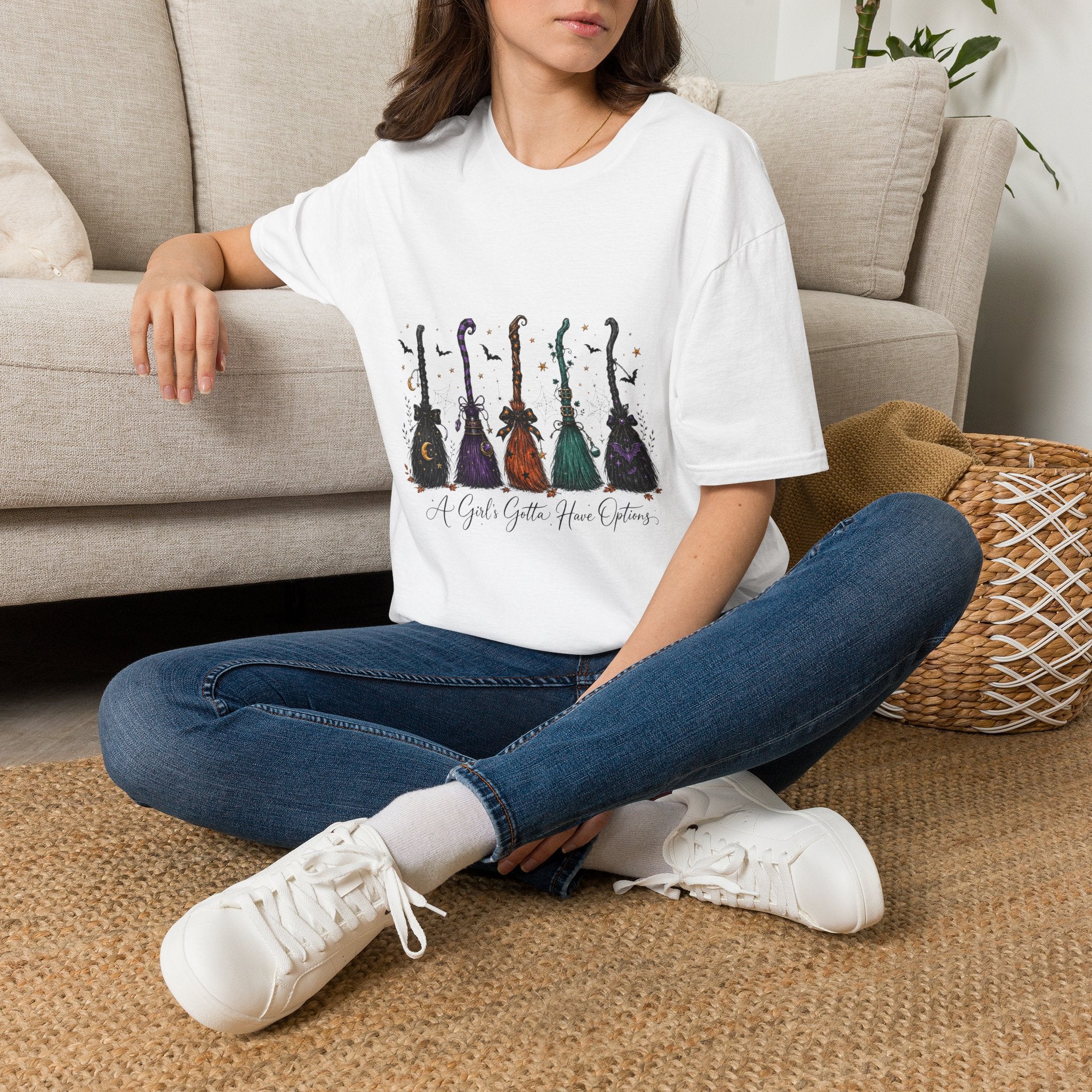 Cello Lineup Graphic T-Shirt — Colorful Ornamental Cellos with Script