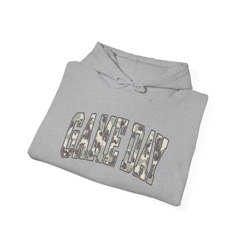 Game Day Hoodie — Camo Lettering Sports Pullover