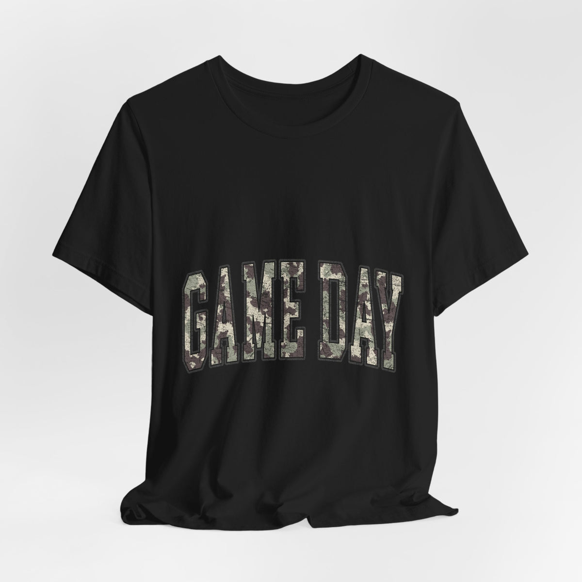 Game Day T-Shirt — Camo Lettering Athletic Fan Tee