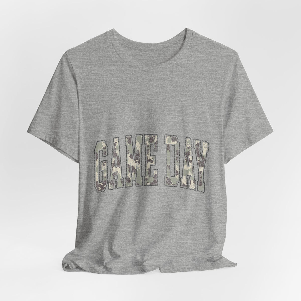 Game Day T-Shirt — Camo Lettering Athletic Fan Tee