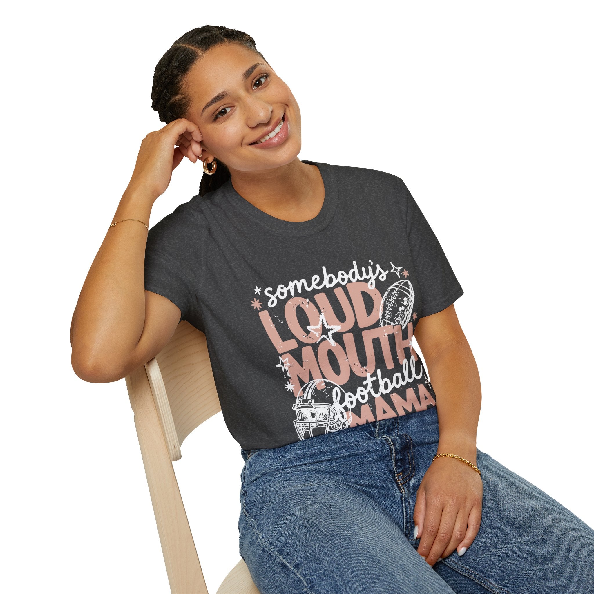 Somebody's Loud Mouth Football Mama T-Shirt — Mom Fan Game Day Tee